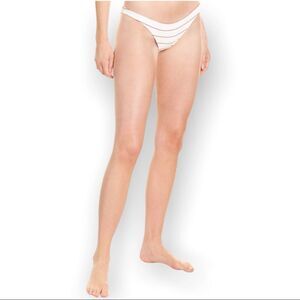 SOLID & STRIPED The Eva Bikini Bottom Swim Separate Lipstick Pinstripe Extra Lrg